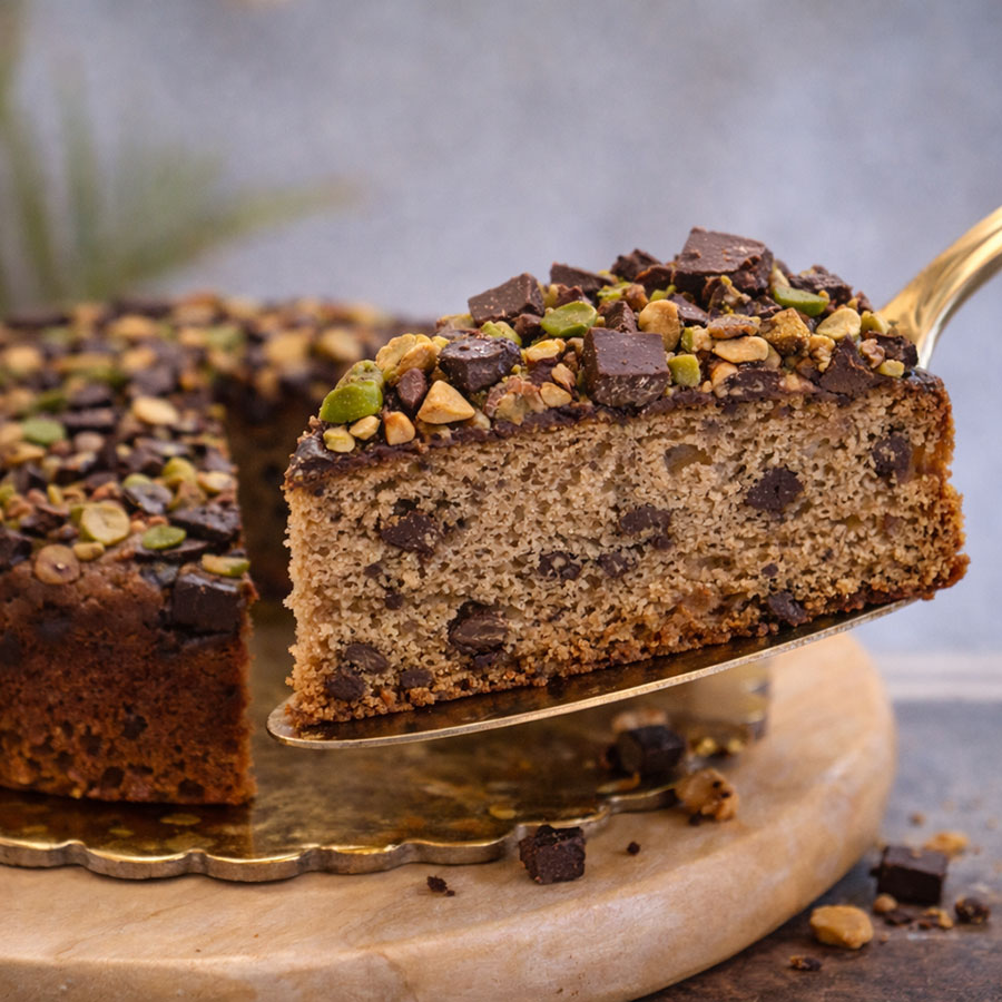 Healthy Cakes - Bottle Gourd Chocolate Pistachio Cake